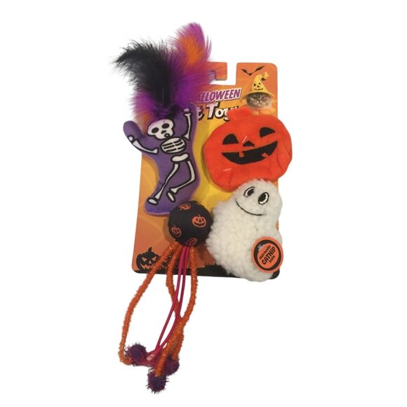 FOFOS Halloween Cat Toys Set of 4 Catnip Feathers Rattle - Picture 1 of 3